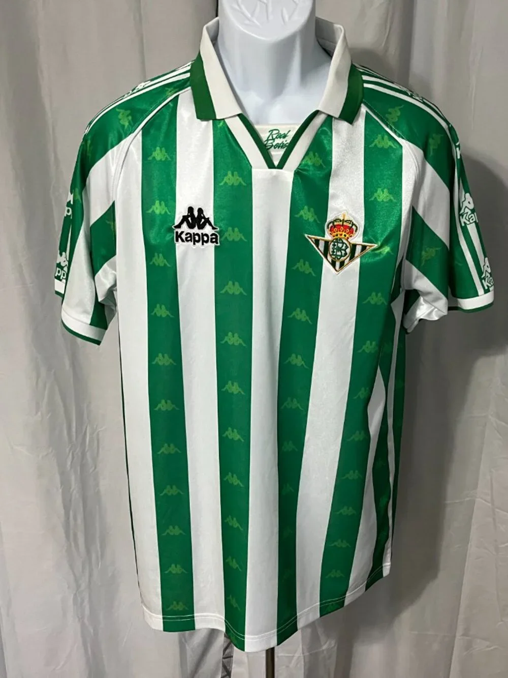 ⚽ Vintage Kappa Men’s M Green White Real Betis Kit Jersey Polo EUC 🌿 - Picture 2 of 6